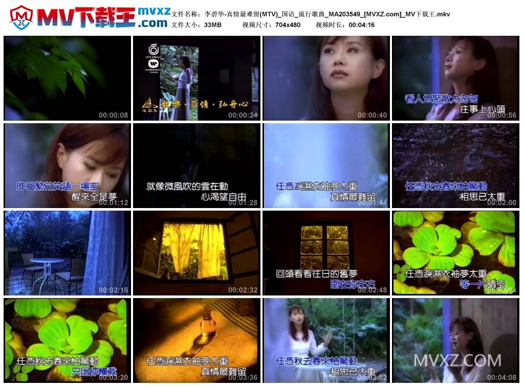 李碧华-真情最难留(MTV)_国语_流行歌曲_MA203549